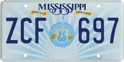 MS license plate ZCF697