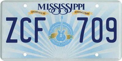 MS license plate ZCF709
