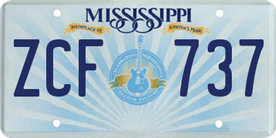MS license plate ZCF737