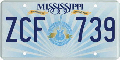 MS license plate ZCF739