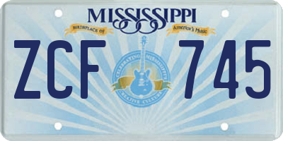 MS license plate ZCF745