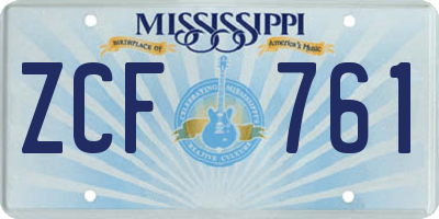 MS license plate ZCF761
