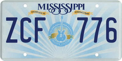 MS license plate ZCF776