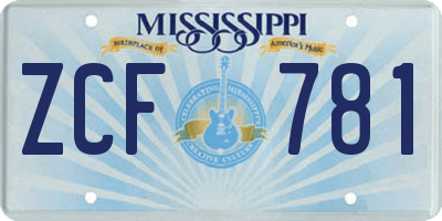 MS license plate ZCF781