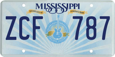 MS license plate ZCF787