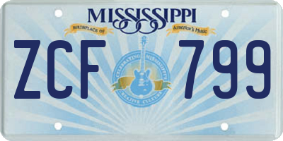 MS license plate ZCF799