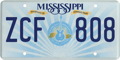 MS license plate ZCF808