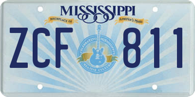 MS license plate ZCF811