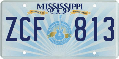 MS license plate ZCF813