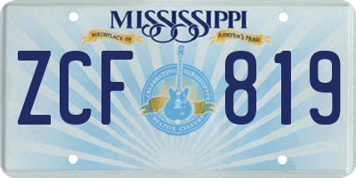 MS license plate ZCF819