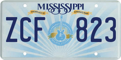 MS license plate ZCF823
