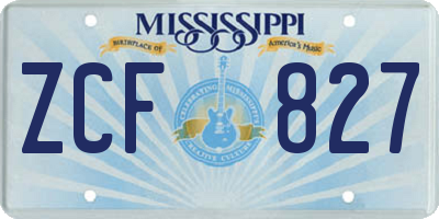 MS license plate ZCF827