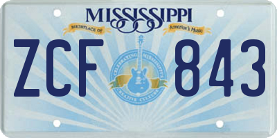 MS license plate ZCF843