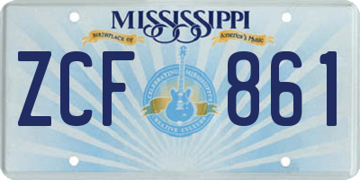MS license plate ZCF861