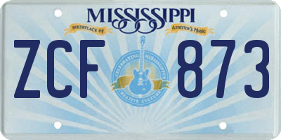 MS license plate ZCF873