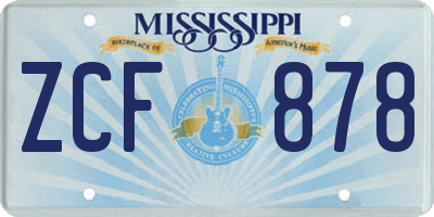 MS license plate ZCF878