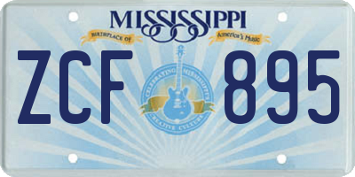 MS license plate ZCF895