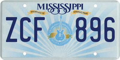 MS license plate ZCF896