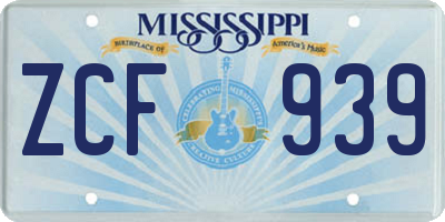 MS license plate ZCF939