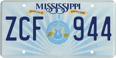 MS license plate ZCF944
