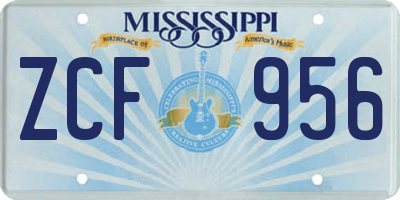 MS license plate ZCF956