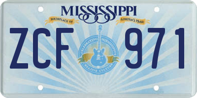 MS license plate ZCF971