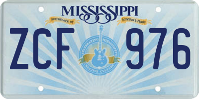 MS license plate ZCF976