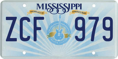MS license plate ZCF979