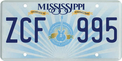 MS license plate ZCF995
