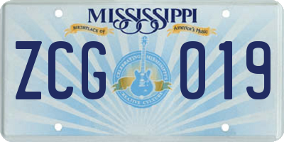 MS license plate ZCG019