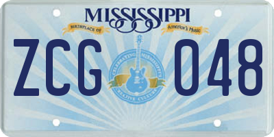MS license plate ZCG048