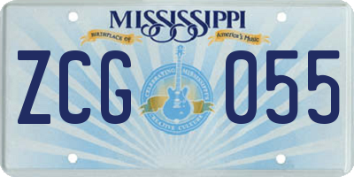 MS license plate ZCG055