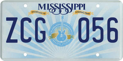 MS license plate ZCG056