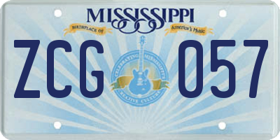 MS license plate ZCG057