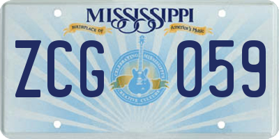 MS license plate ZCG059