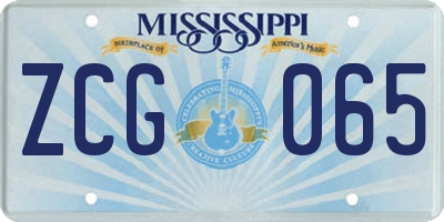 MS license plate ZCG065