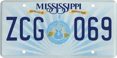 MS license plate ZCG069
