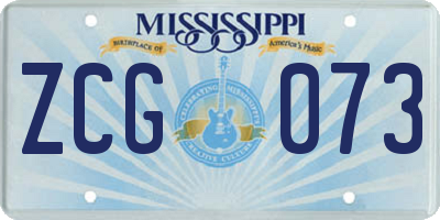MS license plate ZCG073