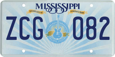 MS license plate ZCG082