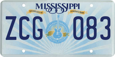 MS license plate ZCG083