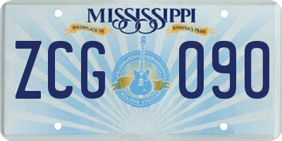 MS license plate ZCG090