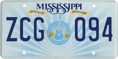 MS license plate ZCG094