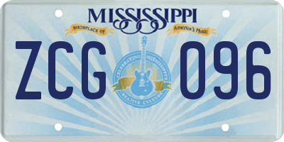 MS license plate ZCG096