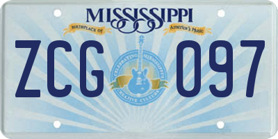 MS license plate ZCG097