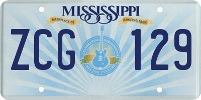 MS license plate ZCG129