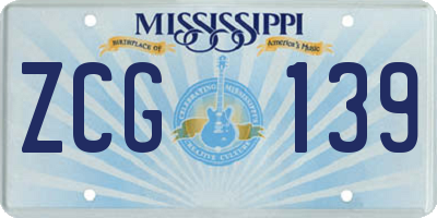 MS license plate ZCG139