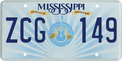 MS license plate ZCG149