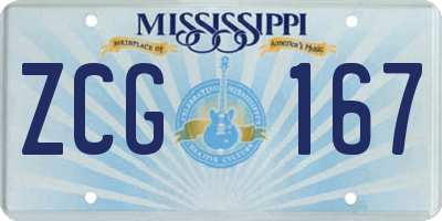 MS license plate ZCG167