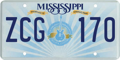 MS license plate ZCG170