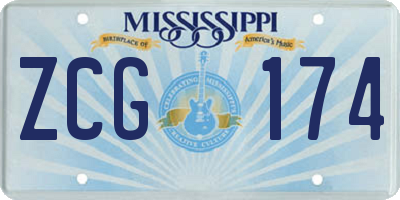 MS license plate ZCG174